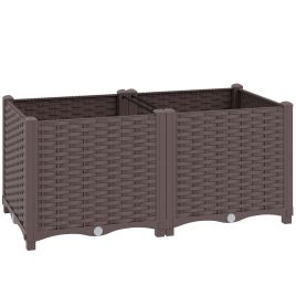 Briglen Brown PP Raised Garden Bed with Legs - 40cm