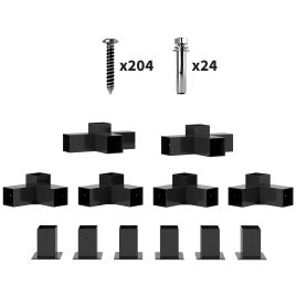 Valiva Black Metal 12PCS Pergola Kit - 24.5cm