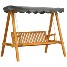 Winton Dark Grey Metal 3 Seat Canopy Swing Chair - 133cm