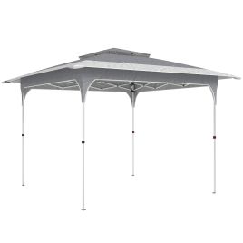 Belcarr Dark Grey Metal 3.5x3.5m Double Tier Party Tent Marquee with Carry Bag - 352cm