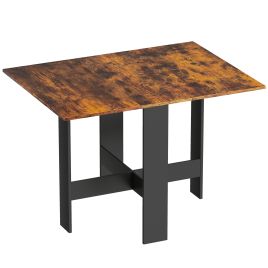 Valmore Rustic Brown Dining Table Drop Leaf - 76cm