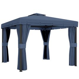 Marcarr Dark Blue Aluminium 3x3m Gazebo Canopy Pavilion Tent Shelter Marquee - 296cm