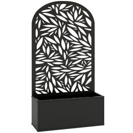 Dormore Black Metal Garden Raised Planter with Trellis - 23cm