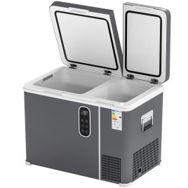 Easheir Grey Metal Car Fridge Freezer 45L - 38.6cm