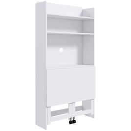 Valix White Desk with Storage Shelves - 80cm