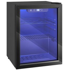 Valheir Black Tempered Glass 16 Bottle Wine Cooler - 41.5cm