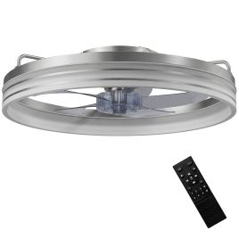 Hardene Silver Steel Fan with Light - 50cm