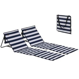 Dorlyne White Fabric Sun Lounger Set of 2 - 51cm
