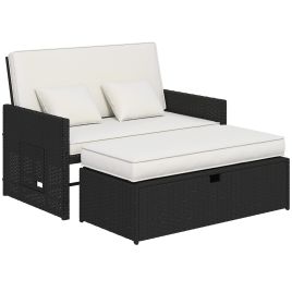 Ivemere Cream White PE Rattan Garden Daybed - 122cm