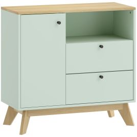 Kenar Light Green Sideboard with 2 Drawers - 80cm