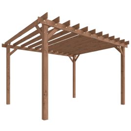 Wexton Maple Wood Fir Wood 3.6x3m Pergola Gazebo Grape Trellis with Triangle Supports - 300cm