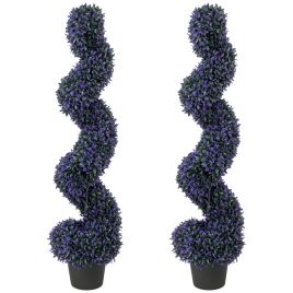 Ivyero Purple Metal Spiral Artificial PlantSet of 2 and - 120cm