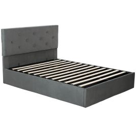 Dorwick Double Ottoman Storage Velvet Bedframe - Dark Grey