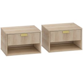 Priridg Oak Bedside Table Set of 2 - 40cm