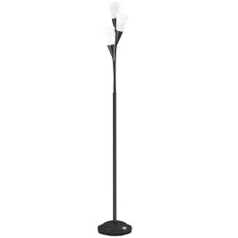 COLESHILL Modern 3 Light Upright Floor Lamp for Living Room - White and Black