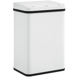 EASWICK 40L Stainless Steel Automatic Sensor Kitchen Bin with Soft Close Lid - White and Black