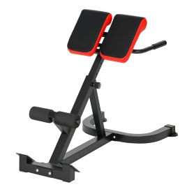 EDLESBOROUGH 45 Degree Hyperextension Roman Chair with 5 Level Adjustable Back Extension Bench - Red and Black
