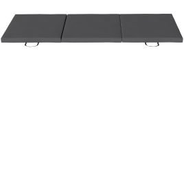 CHADLINGTON 6ft Tri Fold Gymnastics and Exercise Mat with 2 Inch Padding and Carry Handles - Grey
