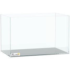 SEDBERGH 24L Bare Glass Fish Tank with Protective Base Mat for Fish and Shrimps - Transparent and Black