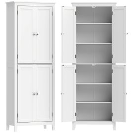GOLDCREST 170 cm Tall Narrow Bathroom Storage Cabinet with Adjustable Shelves - White
