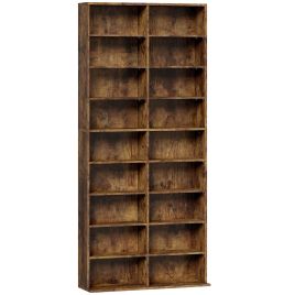 SPALDING 640 CD Media Storage Tower for Music Collections - Rustic Brown