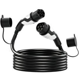 UCKFIELD 22kW Type 2 EV Charging Cable, 10 m, 32A, Mode 3 and 3 Phase for Electric Cars - Black and White