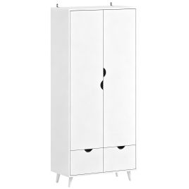 HARTFIELD 2 Door Wardrobe with 2 Drawers White - 80cm