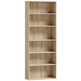 ALTTOR 6 Shelf Freestanding Bookcase for Living Room or Home Office - Oak Wood Effect