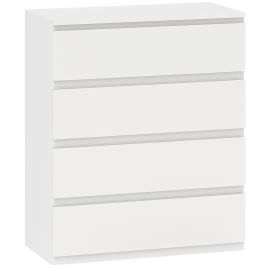 CHALFORD White Chest of Drawers - Medium-sized, 4 Drawers