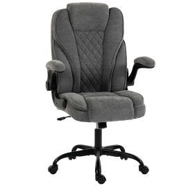 BARLESTONE Ergonomic Office Chair with Flip Up Armrests, Pocket Springs and Adjustable Height - Grey