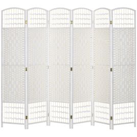 IVEGLEN 6 Panel Folding Room Divider and Privacy Screen for Living Room or Bedroom - White