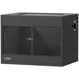 FERNBROOK 60 x 45 x 45 cm Reptile Terrarium with Glass Doors, Secure Lock and Top Ventilation - Black