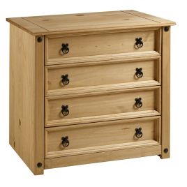 Oak Finish Chest of Drawers - COMPTON Medium Chest  4 Drawers