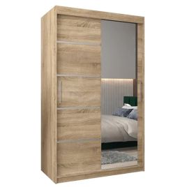 Sliding Wardrobe - VICENZA II 2 Door Mirrored Wardrobe Oak Sonoma 120cm