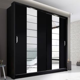 Artimas XIV Sliding Door Wardrobe 220cm - Black Matt