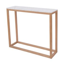 Harlow Solid Oak Frame Console Table - White Marble Top
