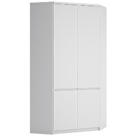 FABIA 2 Door Corner Wardrobe White - 95cm