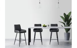 Soho Barstool - Black Faux Leather