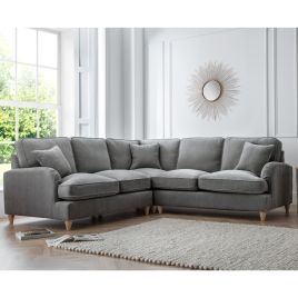 Corner Sofa - COCOON Fabric 5 Seater Right Hand Facing - Charcoal