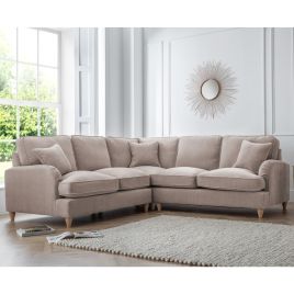 Corner Sofa - COCOON Fabric 5 Seater Right Hand Facing - Putty