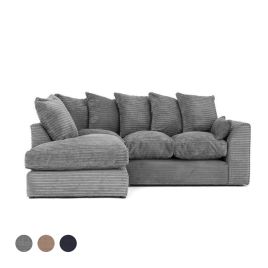 Porto Jumbo Cord Corner Sofa - Grey