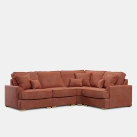 Corner Sofa - HERITAGE Fabric 3 Seater Left Hand Facing - Orange
