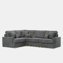 Corner Sofa - HERITAGE Fabric 3 Seater Right Hand Facing - Grey