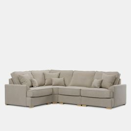 Corner Sofa - HERITAGE Fabric 3 Seater Right Hand Facing - Light Beige
