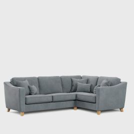 Corner Sofa - KRISTY Fabric 3 Seater Left Hand Facing - Dark Blue