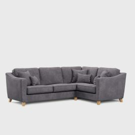 Corner Sofa - KRISTY Fabric 3 Seater Left Hand Facing - Grey