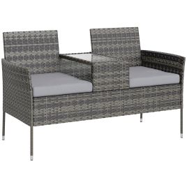 SUNVISTA Two Seat Rattan Chair Charcoal Grey