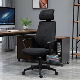 Executive Mesh Fabric Swivel Office Chair - Black