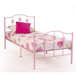 BFLY Metal Frame Single 3'ft Bed - Pink