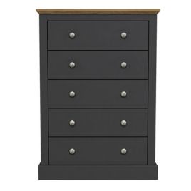Black Chest of Drawers - DARTFORD Medium Chest  5 Drawers
